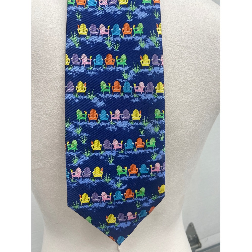 ALynn Adirondack Chairs‎ Novelty Necktie Silk Colorful Beach Summer Tie
